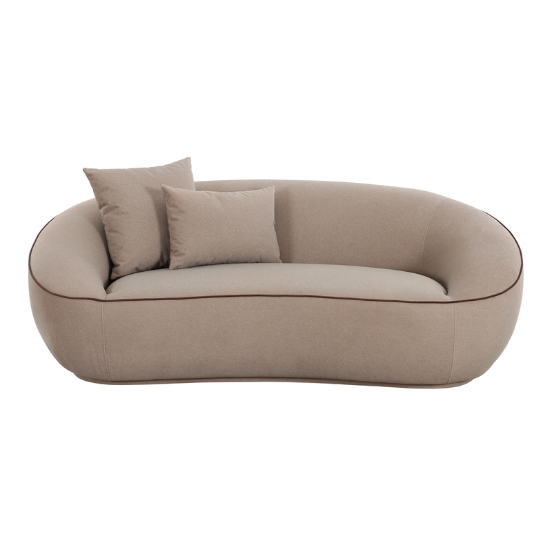 Jenny Taupe Faux Mohair Loveseat