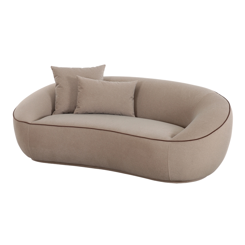 Jenny Taupe Faux Mohair Loveseat