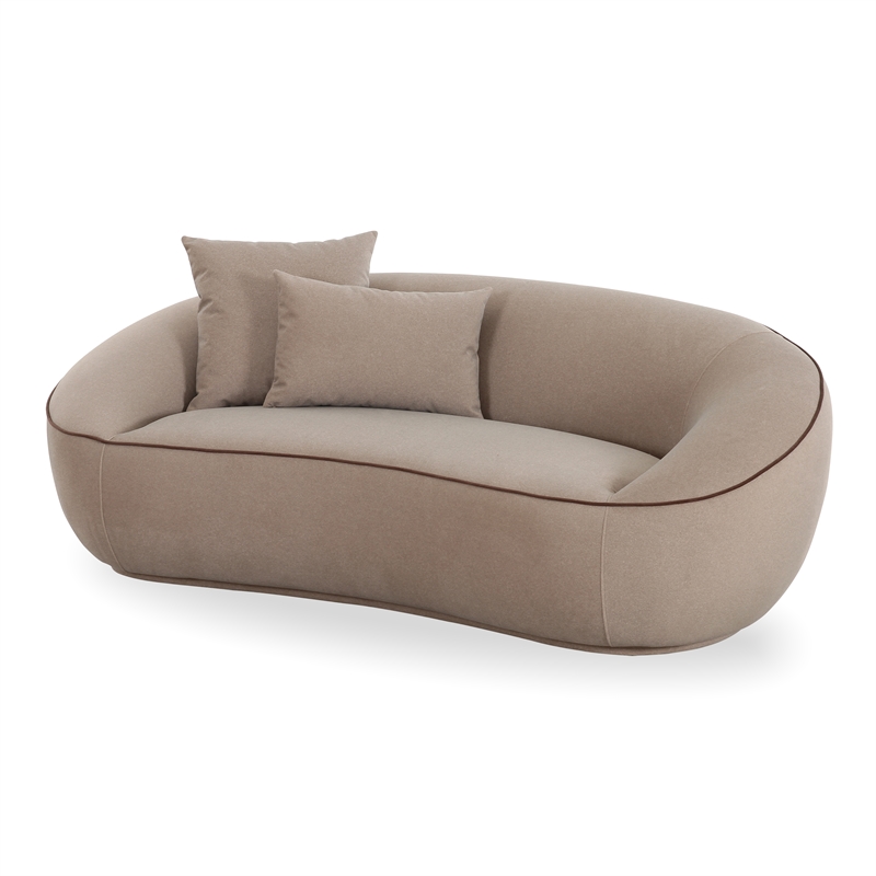 Jenny Taupe Faux Mohair Loveseat