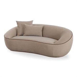 Jenny Taupe Faux Mohair Loveseat