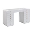 Hollywood White Desk with LED Panel Vanity Mirror