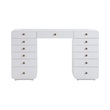 Hollywood White Desk with Jumbo LED Panel Vanity Mirror