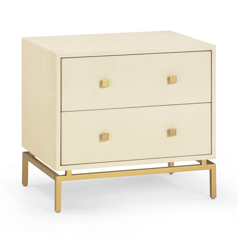 Pesce Cream Shagreen Nightstand