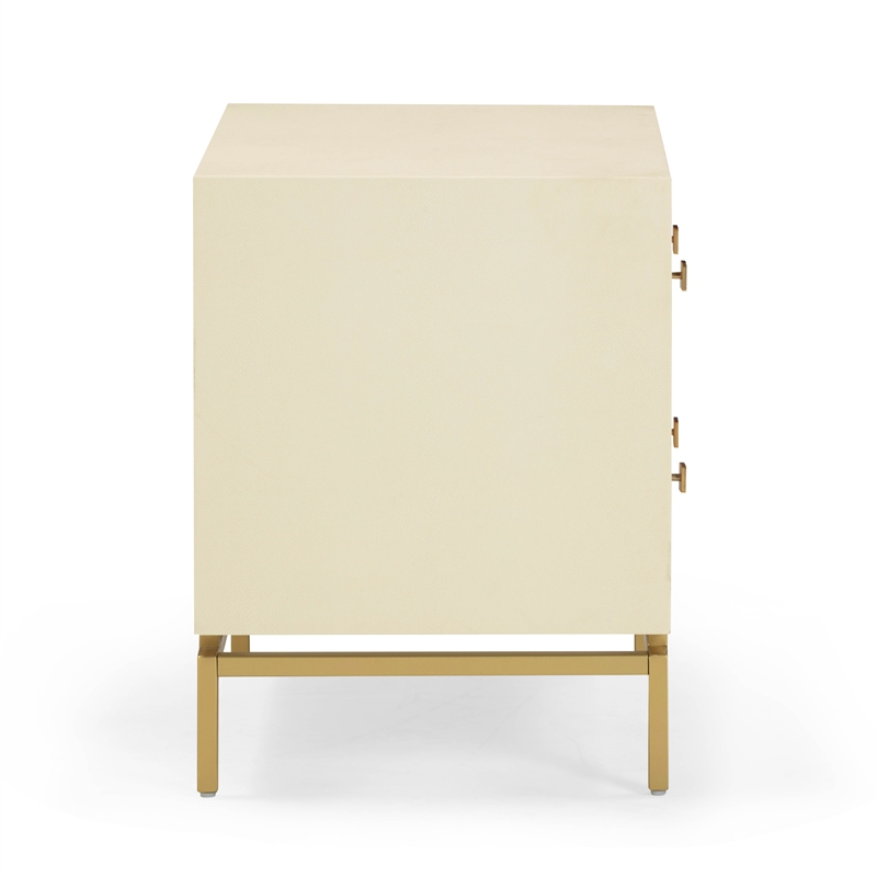 Pesce Cream Shagreen Nightstand