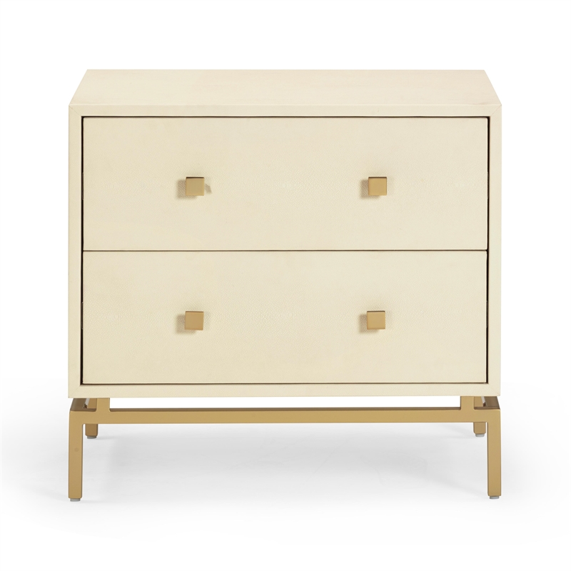 Pesce Cream Shagreen Nightstand