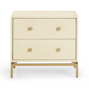 Pesce Cream Shagreen Nightstand