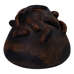 Visha Roped Dark Tabletop Terracotta Vase
