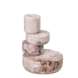 Marble White Brown Stacked Candle Holder