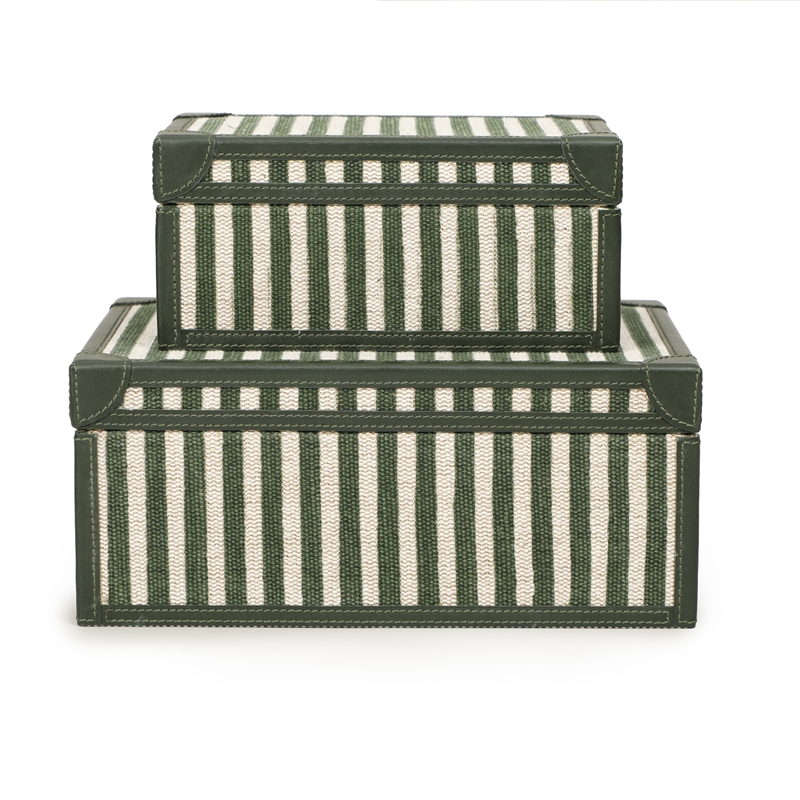 Kora Green Cotton Jute Jewelry Box Set