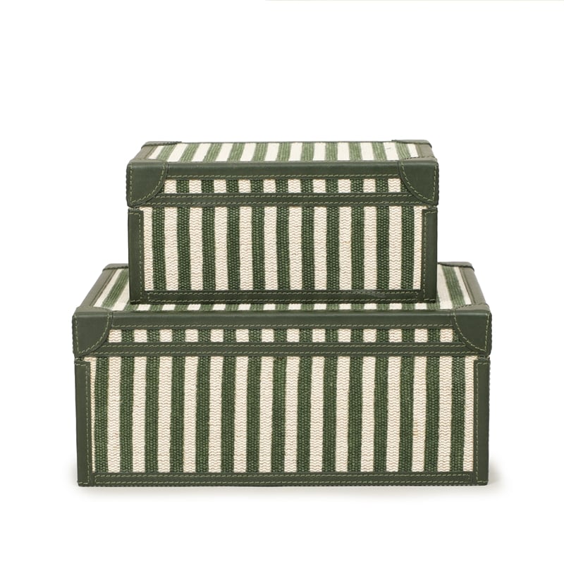 Kora Green Cotton Jute Jewelry Box Set