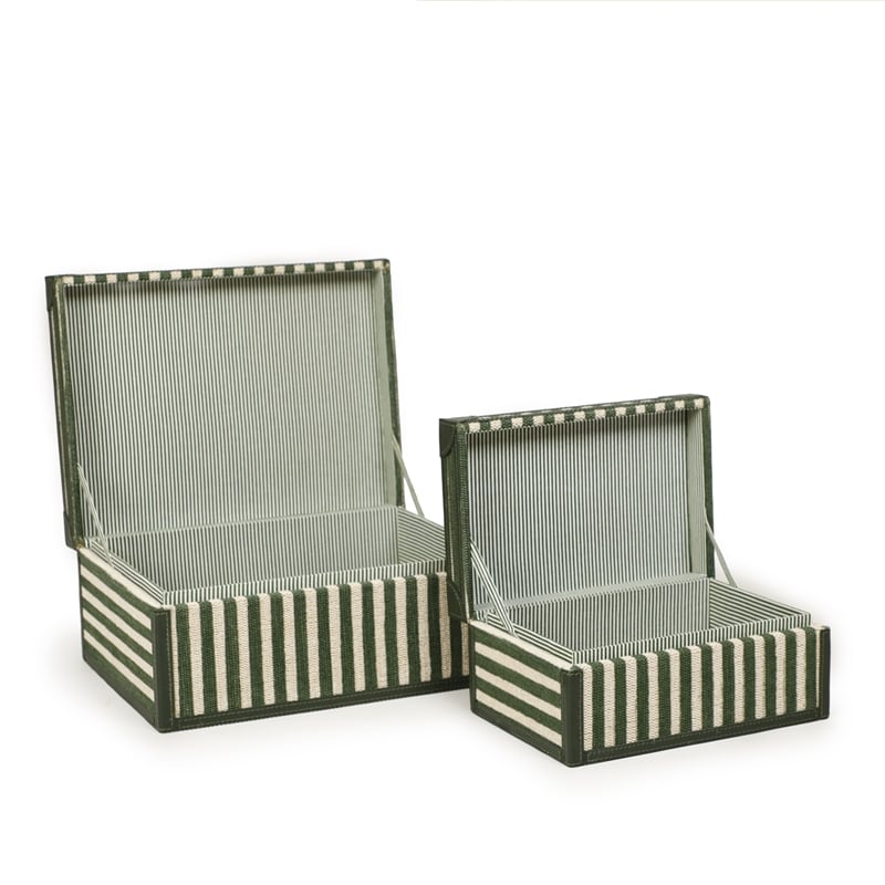 Kora Green Cotton Jute Jewelry Box Set