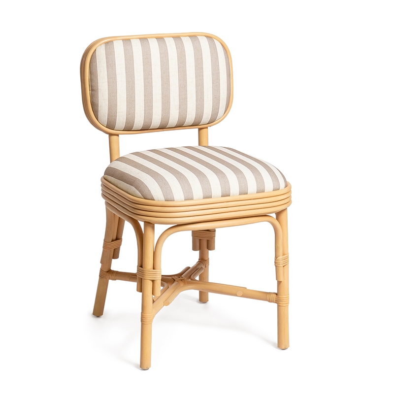 Dorine Khaki Striped Dining Chair
