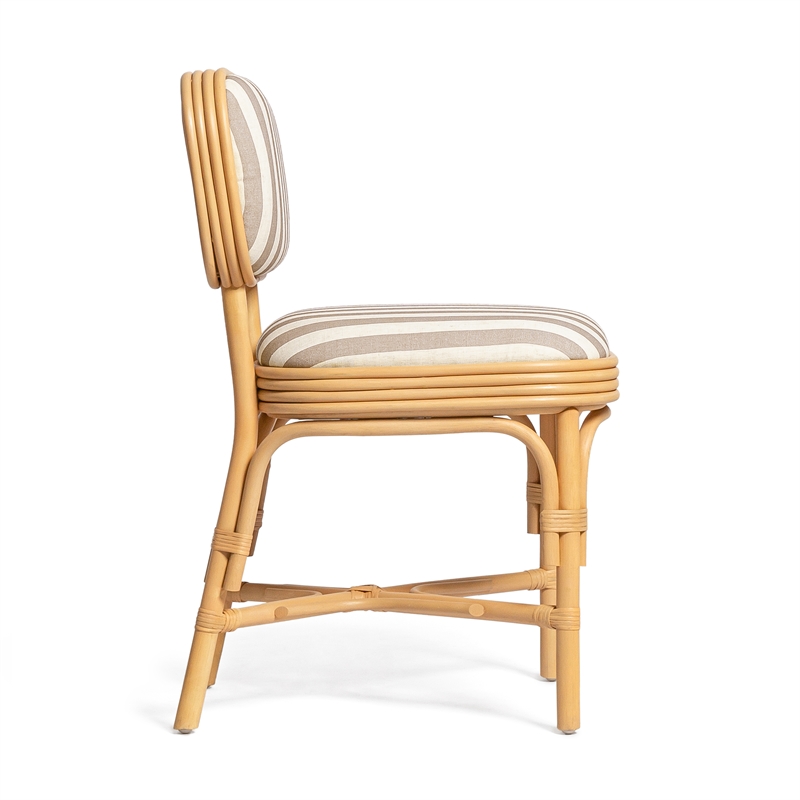 Dorine Khaki Striped Dining Chair