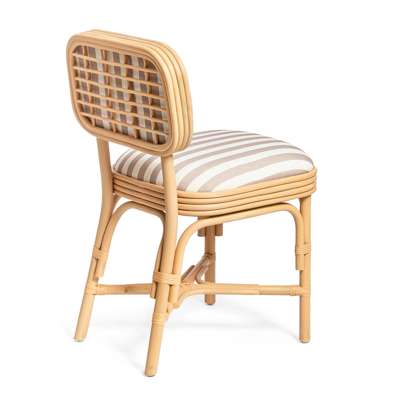 Dorine Khaki Striped Dining Chair