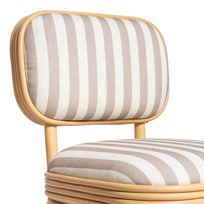 Dorine Khaki Striped Dining Chair