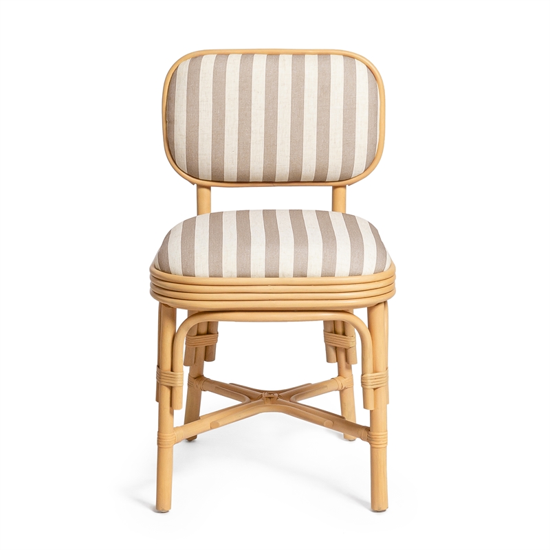 Dorine Khaki Striped Dining Chair