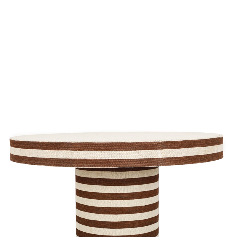 Lyra Natural Striped Cotton Jute Contract-Grade Coffee Table