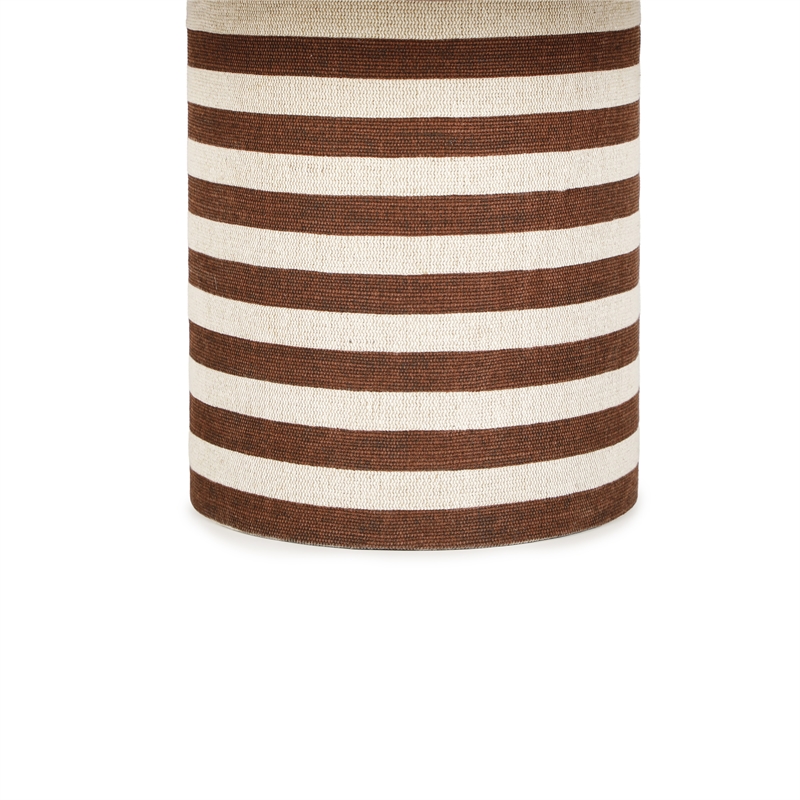 Lyra Natural Striped Cotton Jute Contract-Grade Coffee Table