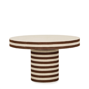 Lyra Natural Striped Cotton Jute Contract-Grade Coffee Table