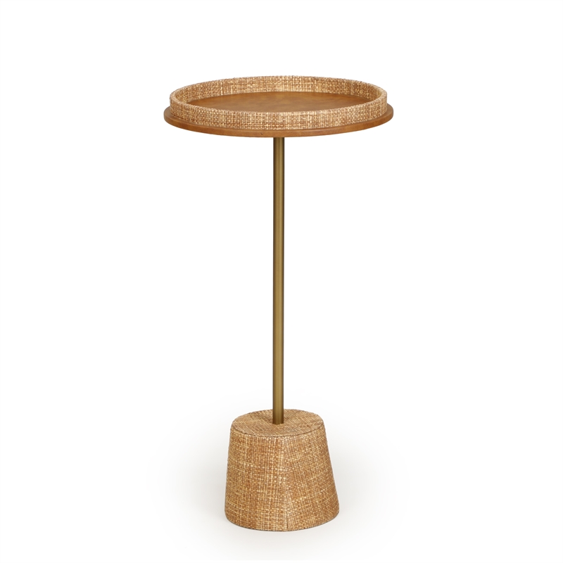 Saddle Natural Raffia Designer Side Table