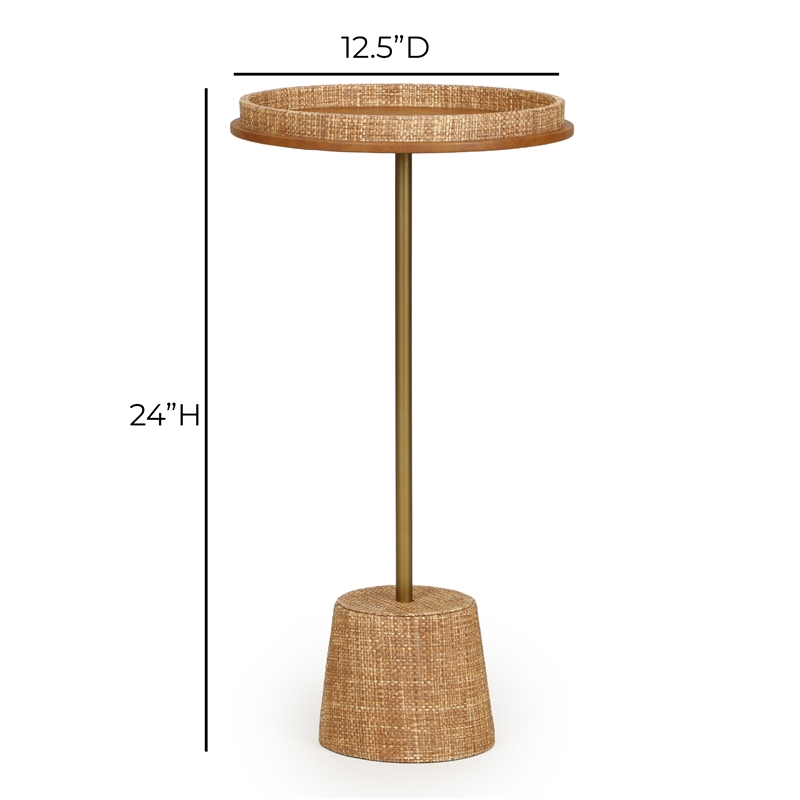 Saddle Natural Raffia Designer Side Table