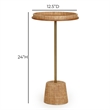 Saddle Natural Raffia Designer Side Table