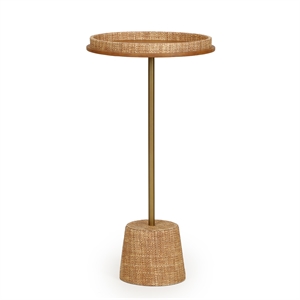Saddle Natural Raffia Designer Side Table
