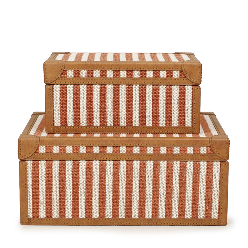 Kora Terracotta Cotton Jute Jewelry Box Set