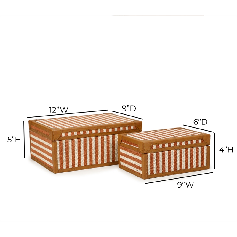 Kora Terracotta Cotton Jute Jewelry Box Set