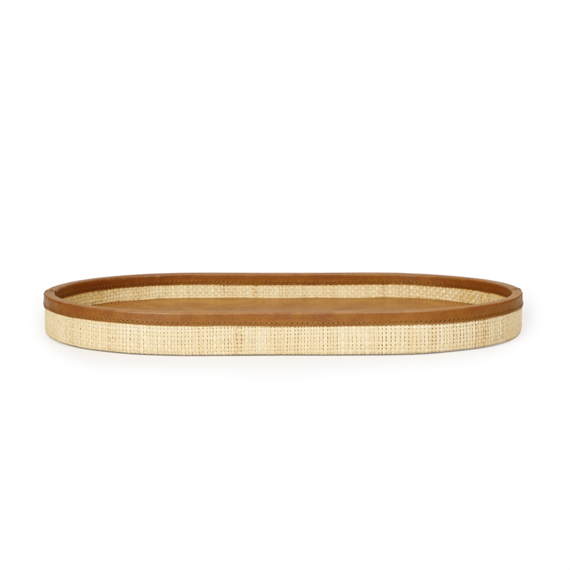 Hakiri Natural Raffia Large Designer Storage Tray