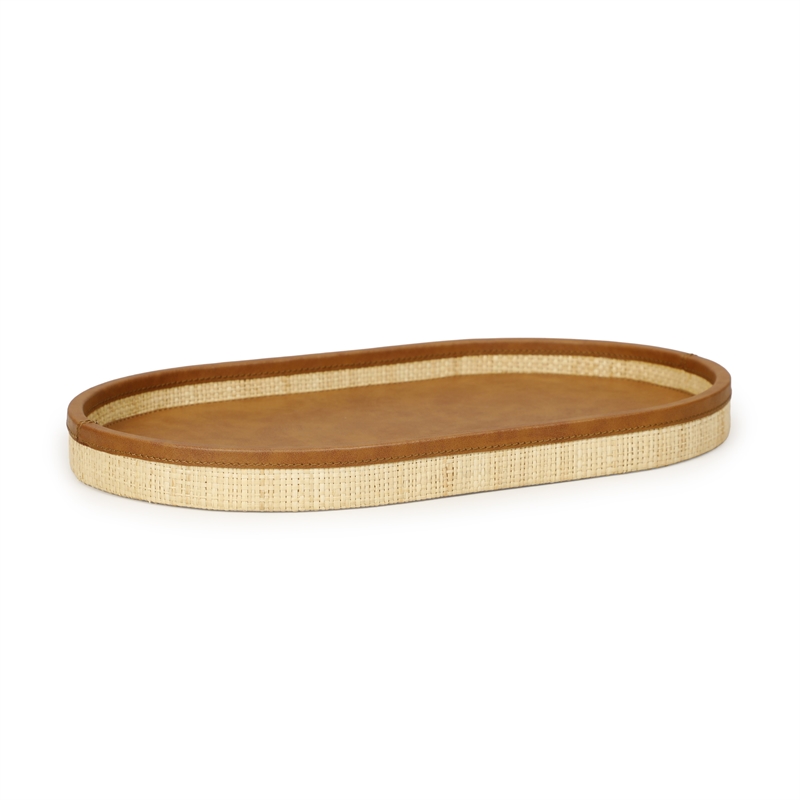 Hakiri Natural Raffia Large Designer Storage Tray