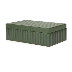 Eton Green Ribbed Vegan Leather Hospitality Grade Storage Box