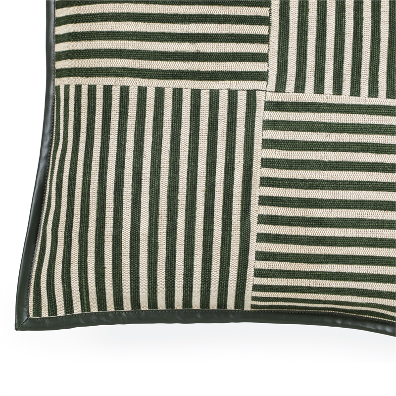 Kora Green Cotton Jute Throw Pillow