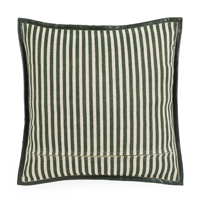 Kora Green Cotton Jute Throw Pillow