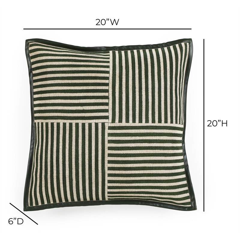 Kora Green Cotton Jute Throw Pillow