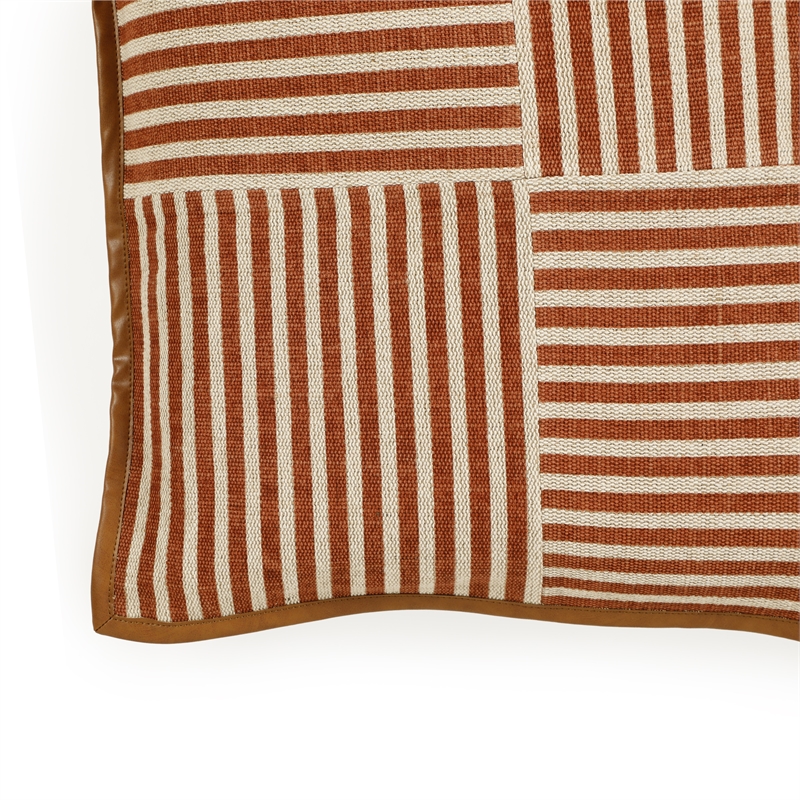 Kora Terracotta Cotton Jute Throw Pillow