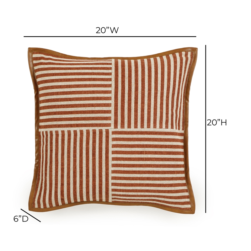 Kora Terracotta Cotton Jute Throw Pillow