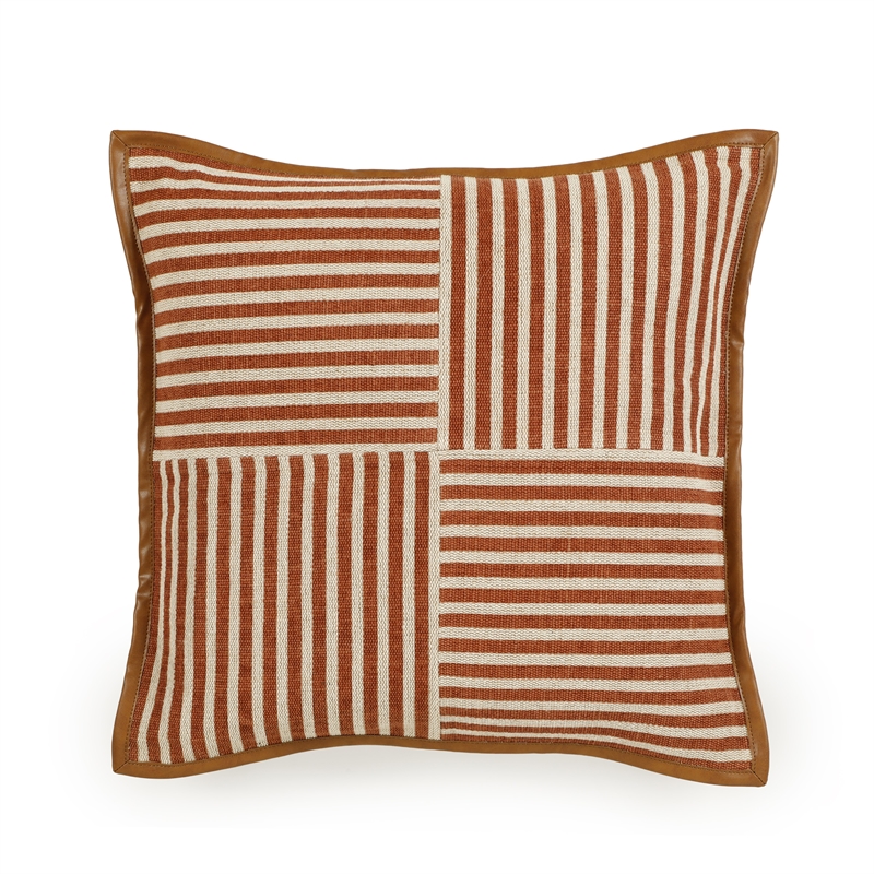 Kora Terracotta Cotton Jute Throw Pillow