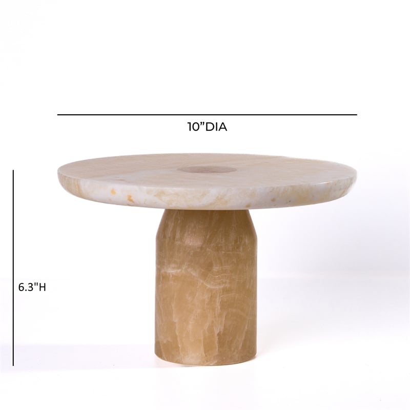 Yellow Onyx Marble Cake Stand