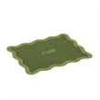 Olive on Green Organic Cotton / Linen Wavy Challah Cover