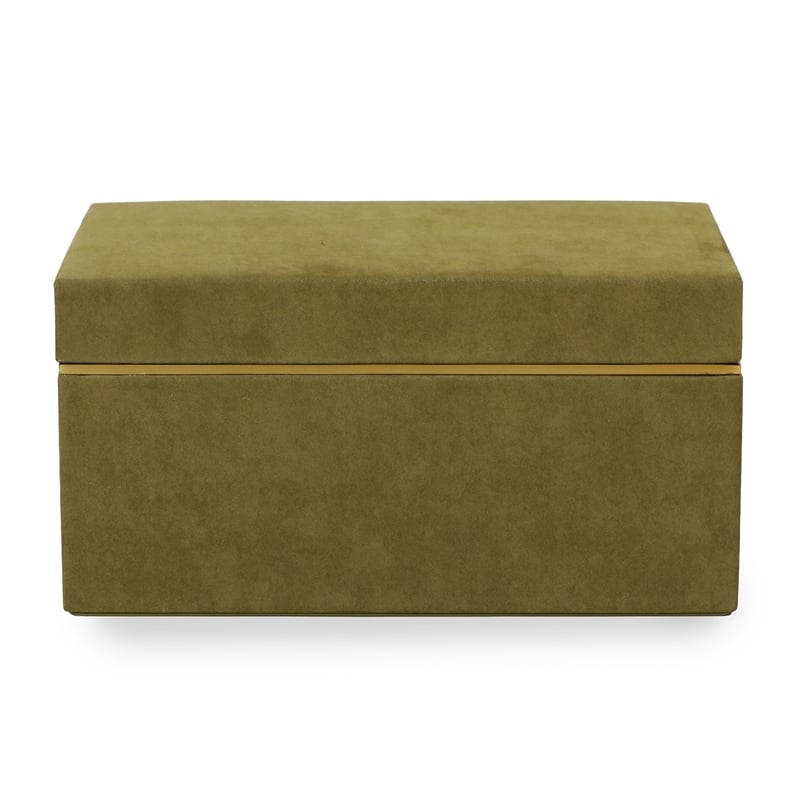 Pisa Green Vegan Suede Contract-Grade Storage Box