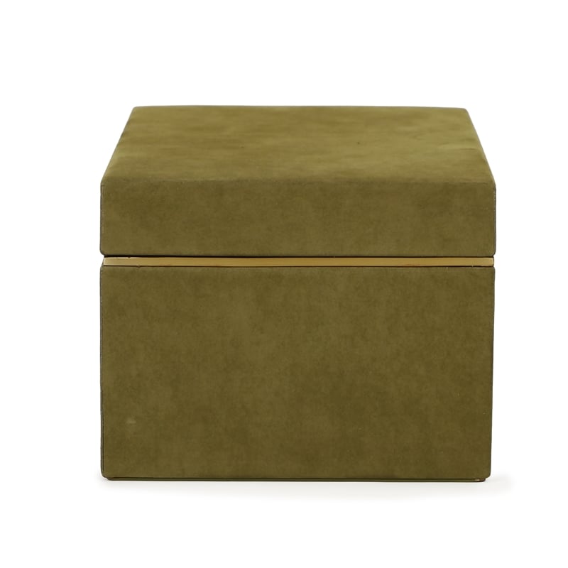Pisa Green Vegan Suede Contract-Grade Storage Box