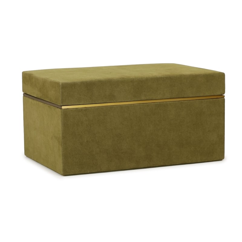 Pisa Green Vegan Suede Contract-Grade Storage Box