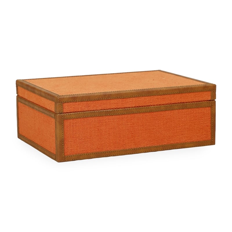 Acre Cotton Jute Orange Jewelry Box