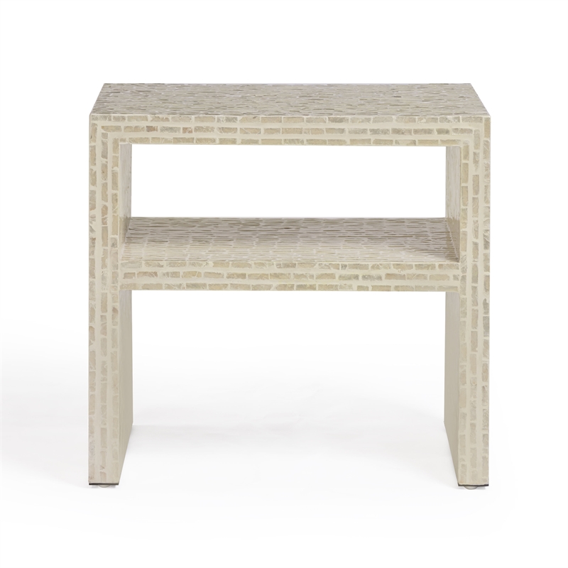 Derry Cream Capiz Shell Nightstand