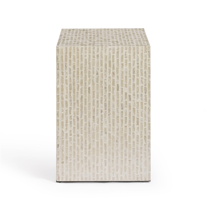 Derry Cream Capiz Shell Nightstand
