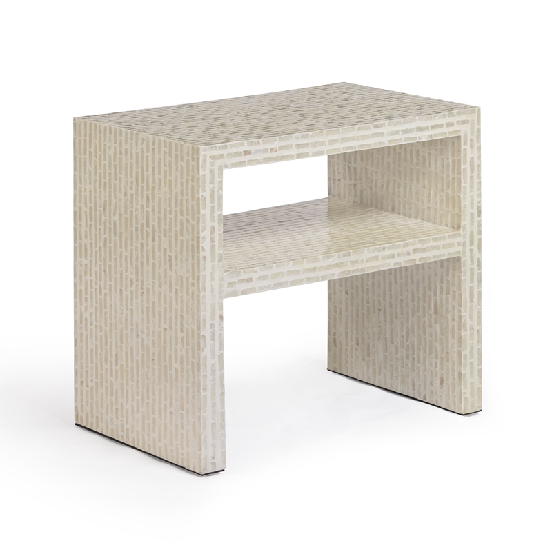 Derry Cream Capiz Shell Nightstand