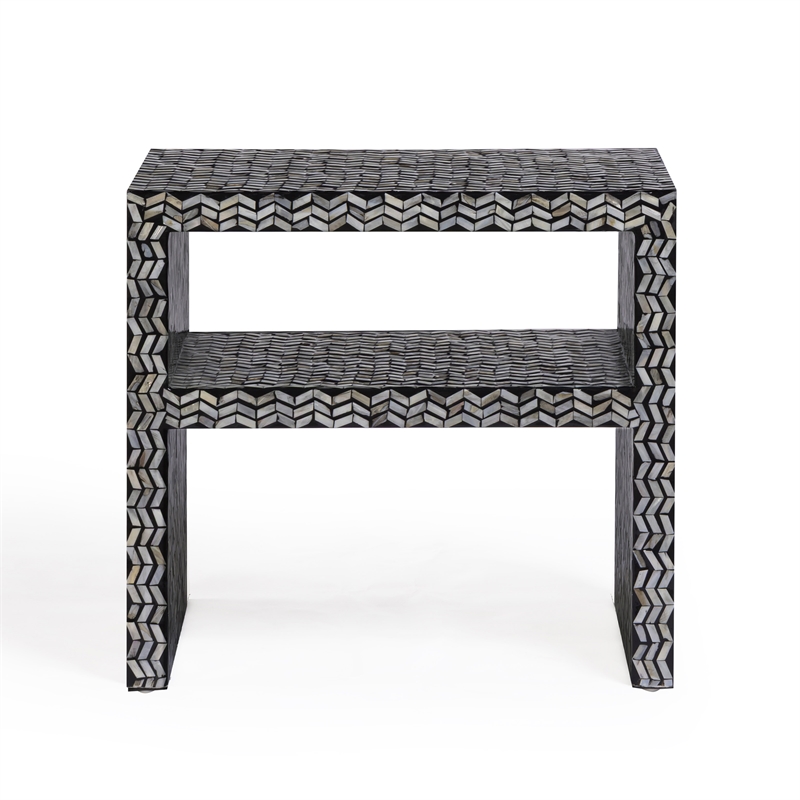 Derry Black Mother of Pearl Nightstand