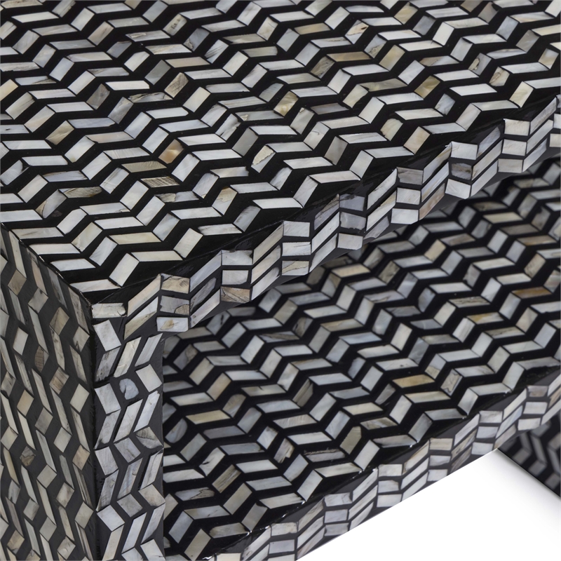 Derry Black Mother of Pearl Nightstand