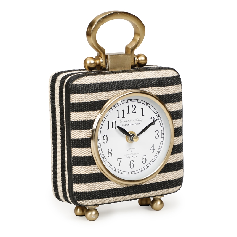 Mona Black Striped Contract-Grade Standing Accent Clock